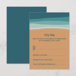 Tarjeta De Confirmación De Asistencia Boda abstracta de Ocean Beach