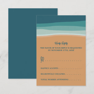 Tarjeta De Confirmación De Asistencia Boda abstracta de Ocean Beach
