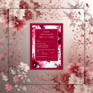Tarjeta De Confirmación De Asistencia boda abstracta de pétalos de rosa rosados