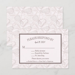Tarjeta De Confirmación De Asistencia Boda abstracto de Pale Burgundy