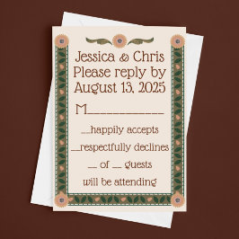 Tarjeta De Confirmación De Asistencia Boda acogedor Homespun