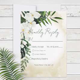 Tarjeta De Confirmación De Asistencia Boda acuarela boho tropical de playa