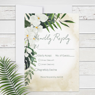 Tarjeta De Confirmación De Asistencia Boda acuarela boho tropical de playa