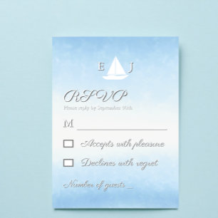Tarjeta De Confirmación De Asistencia Boda acuarela de agua que se encuentra con el ciel