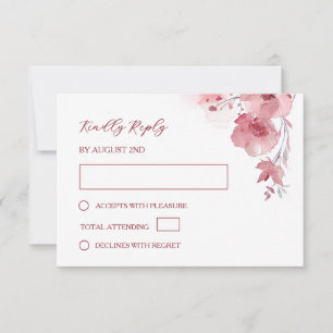 Tarjeta De Confirmación De Asistencia Boda acuarela rosa polvoriento