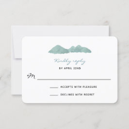 Tarjeta De Confirmación De Asistencia Boda acuático de Mountain Lake