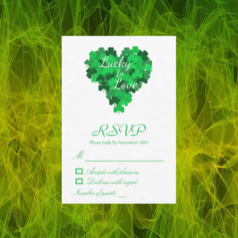 Tarjeta De Confirmación De Asistencia Boda Afortunado En El Amor