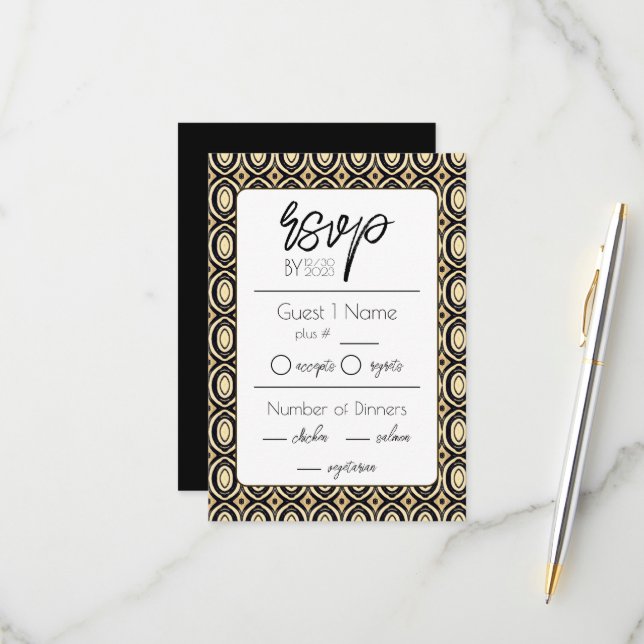 Tarjeta De Confirmación De Asistencia Boda africano (Anverso/Reverso In Situ)