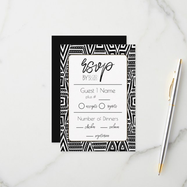 Tarjeta De Confirmación De Asistencia Boda afroamericano (Anverso/Reverso In Situ)