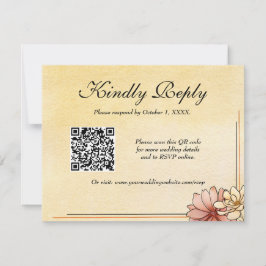 Tarjeta De Confirmación De Asistencia Boda Amarillo de color acuático Floral Terracotta 