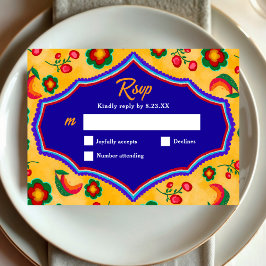 Tarjeta De Confirmación De Asistencia Boda amarillo mexicano