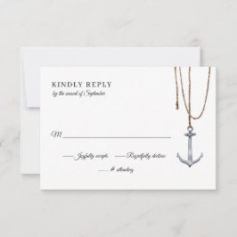 Tarjeta De Confirmación De Asistencia Boda Anchor Away Rope