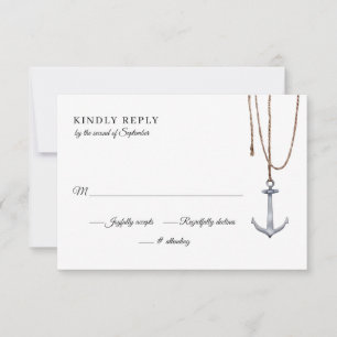 Tarjeta De Confirmación De Asistencia Boda Anchor Away Rope