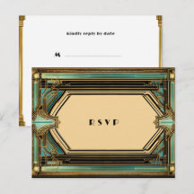 Boda Art Deco dorado turquesa negro