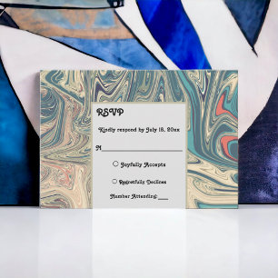 Tarjeta De Confirmación De Asistencia Boda artístico mínimo grisáceo bohemio