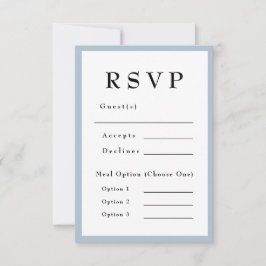 Tarjeta De Confirmación De Asistencia Boda atemporal azul elegante