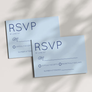 Tarjeta De Confirmación De Asistencia Boda Azul Minimalista Moderna Minimalista