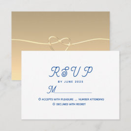 Tarjeta De Confirmación De Asistencia Boda Azul Moderna Minimalista