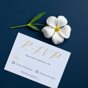Tarjeta De Confirmación De Asistencia Boda azul opulento