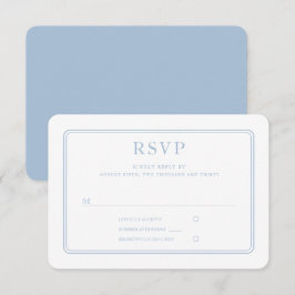 Tarjeta De Confirmación De Asistencia Boda azul polvo formal elegante moderno