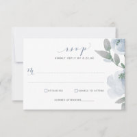 Boda Azul Polvoriento Aquarela Floral Suave