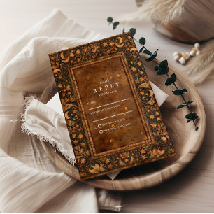 Tarjeta De Confirmación De Asistencia Boda Barroca Gótica Celestial