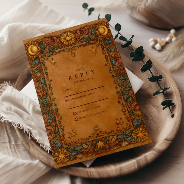 Tarjeta De Confirmación De Asistencia Boda Barroca Mística Celestial (Subido por el creador)