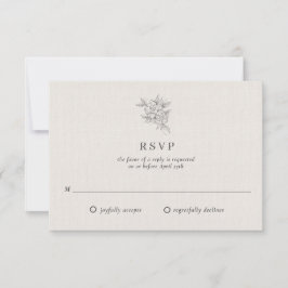 Tarjeta De Confirmación De Asistencia Boda Beige Botánico clásico