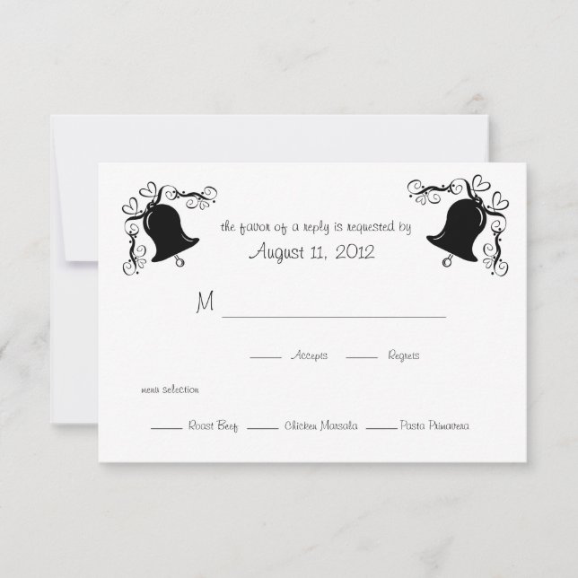 Tarjeta De Confirmación De Asistencia Boda Bells (Anverso)