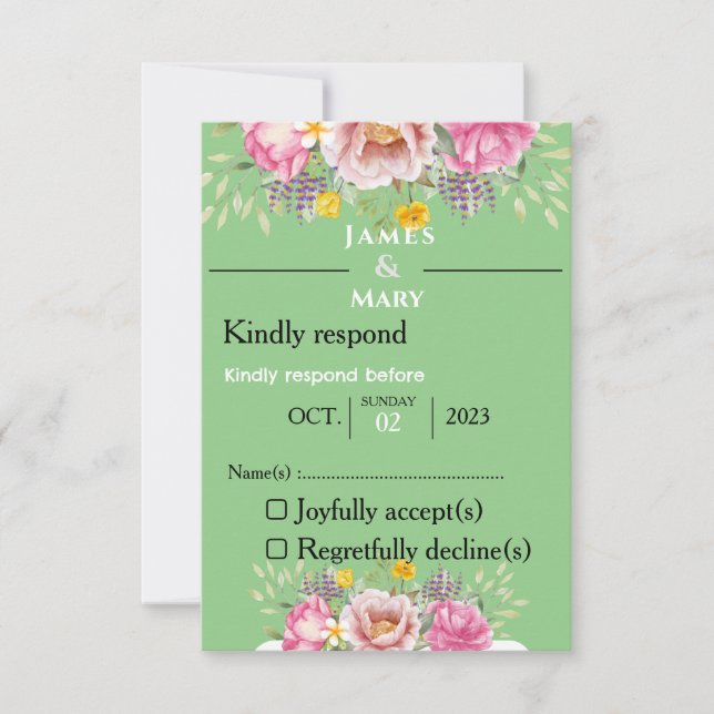 TARJETA DE CONFIRMACIÓN DE ASISTENCIA BODA BELLS (Anverso)