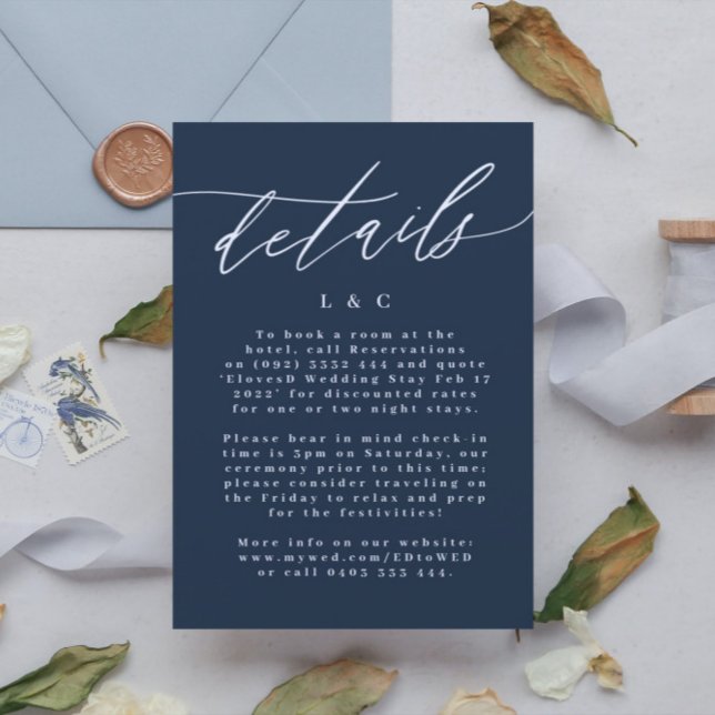 Tarjeta De Confirmación De Asistencia Boda blanco clásico elegante de la Marina (Subido por el creador)