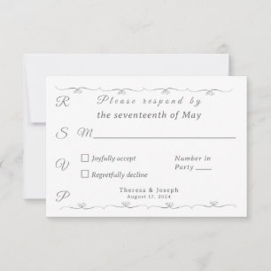 Tarjeta De Confirmación De Asistencia Boda Blanco simplemente católico