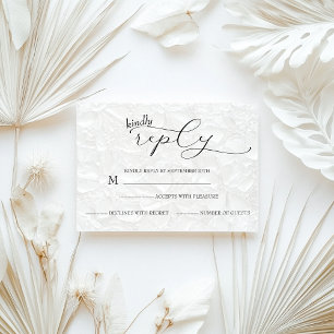 Tarjeta De Confirmación De Asistencia Boda Blanco y Negro Simple 