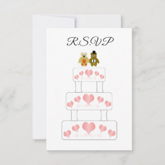 Tarjeta De Confirmación De Asistencia Boda Boda de diseño de tarta