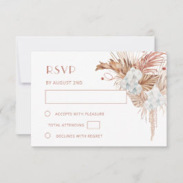 Tarjeta De Confirmación De Asistencia Boda Boho Acuarela