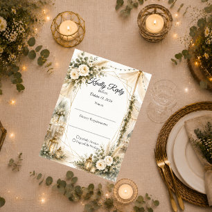 Tarjeta De Confirmación De Asistencia Boda Boho Elegante