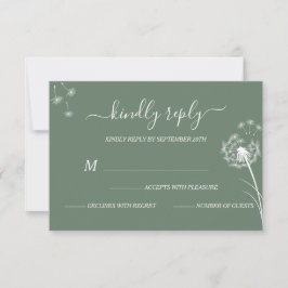Tarjeta De Confirmación De Asistencia Boda Boho Flor Silvestre Azul