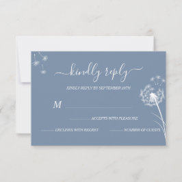 Tarjeta De Confirmación De Asistencia Boda Boho Flor Silvestre Azul