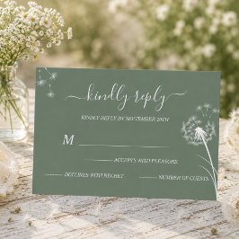 Tarjeta De Confirmación De Asistencia Boda Boho Flor Silvestre Azul