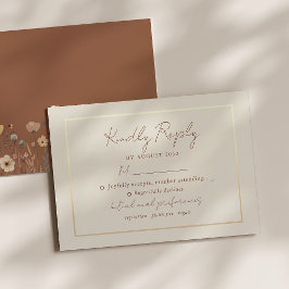 Tarjeta De Confirmación De Asistencia Boda Boho Floral Terracotta