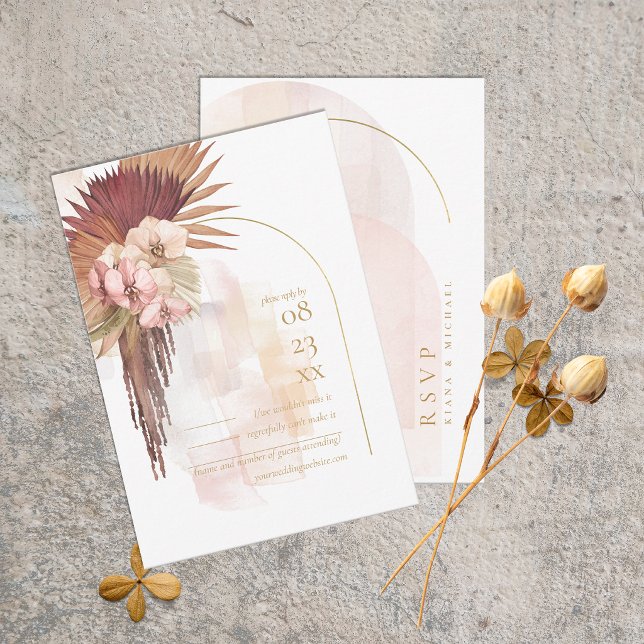 Tarjeta De Confirmación De Asistencia Boda Boho Oasis ID959 (Subido por el creador)