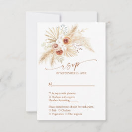 Tarjeta De Confirmación De Asistencia Boda Boho Pampas Grass Terracotta