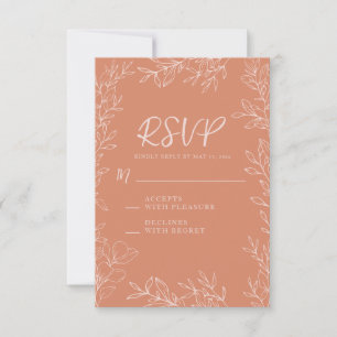 Tarjeta De Confirmación De Asistencia Boda Boho Terracotta Rubor
