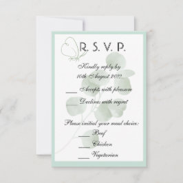Tarjeta De Confirmación De Asistencia Boda Botánica Boho Personalizada de Eucalipto