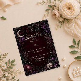 Tarjeta De Confirmación De Asistencia Boda Botánica Celestial Temperamental