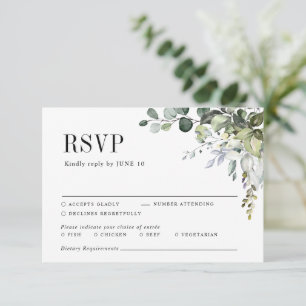 Tarjeta De Confirmación De Asistencia Boda Botánica Elegante de Eucalyptus