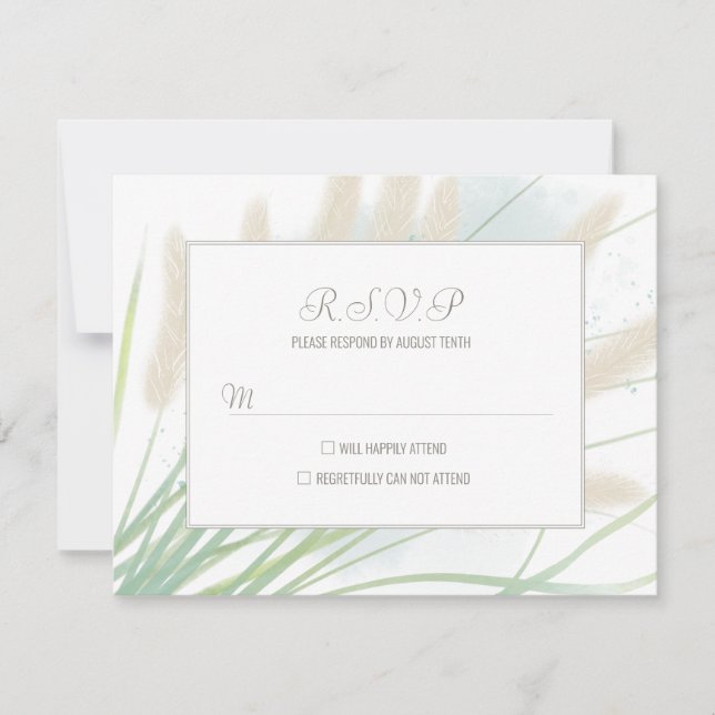 Tarjeta De Confirmación De Asistencia Boda Botánico Costero (Anverso)