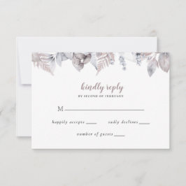 Tarjeta De Confirmación De Asistencia Boda botánico floral de la Marina Rusa Mauve