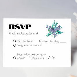Tarjeta De Confirmación De Asistencia Boda Botánico Lilac y Green Brillante