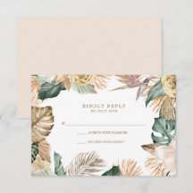 Boda Botánico Tropical Floral Gold Mauve